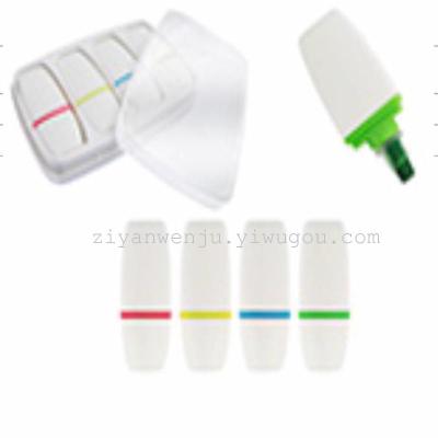 Mini Fluorescent Pen Gift Pen Advertising Marker Color Marking Pen 4 PCs Boxed