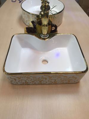 2019 luxurious and aureate high - quality goods square stage lavabo