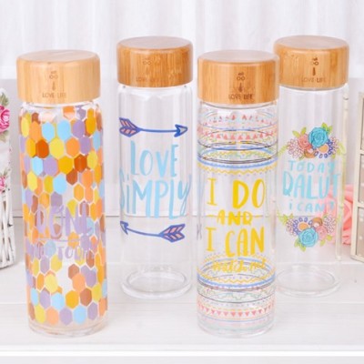 South Korea's new creative bamboo cover glass female fashion lovers bestie cup student portable handy cup