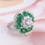 New fashionable malachite green rings with zircon diamond