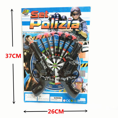 The police children's toys wholesale suction plate installed plastic soft elastic toy guns children puzzle