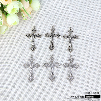 Alloy cross Jesus relief design necklace men and women pendant ornaments