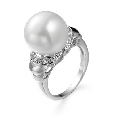 The new fashion pearl plating white popular ring