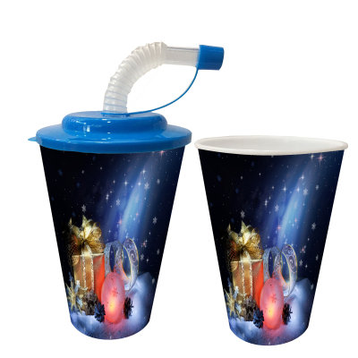 Specializing in the production of PP plastic cup 3D cup water cup cup Straw colorful