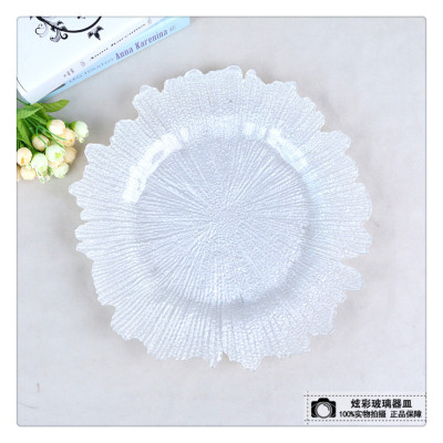 European gold silver plating glass plate glass disc creative large glass compote