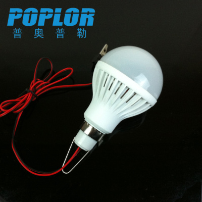  LED bulb with tape clamp/ 7W / PC / DC12V / battery bulb / night market stall lamp