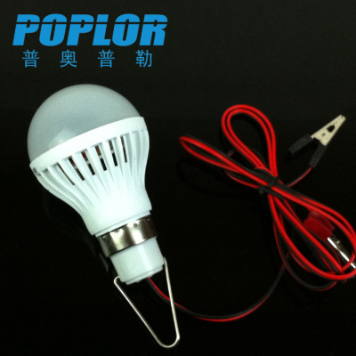  LED bulb with tape clamp/ 5W / PC / DC12V / battery bulb / night market stall lamp