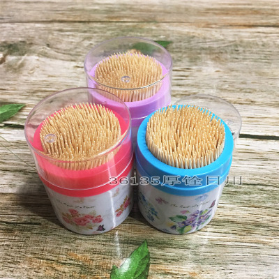 Bamboo toothpick wholesale color printing cans mixed color pallet