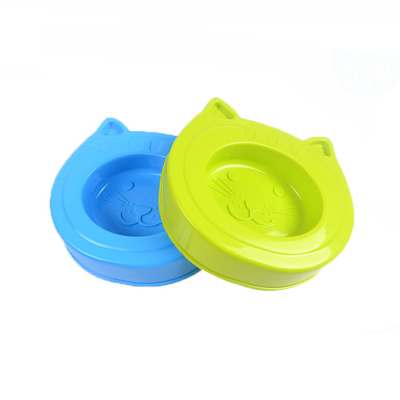New Pet Food Set Cat Head Pet Single Bowl Dog Bowl Environmentally Friendly Drop-Resistant Plastic Food Bowl
