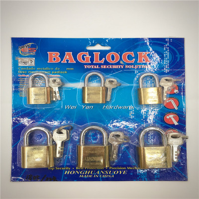 Direct manufacturers LIANQIU Yuan Ti gold 40MM-50MM angle iron padlock