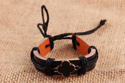 Love national Bracelet woven leather bracelet wholesale cowhide lovers Bracelet