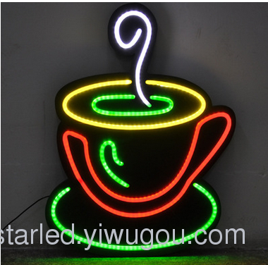 LED neon coffee cup shape signboard flexible neon advertising