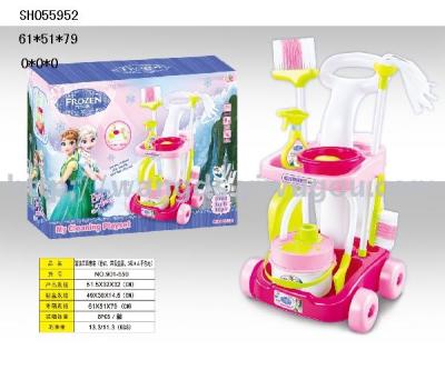 55952 Snow Princess cleaning tool set pink with vacuum cleaner 3 grain AA no electricity