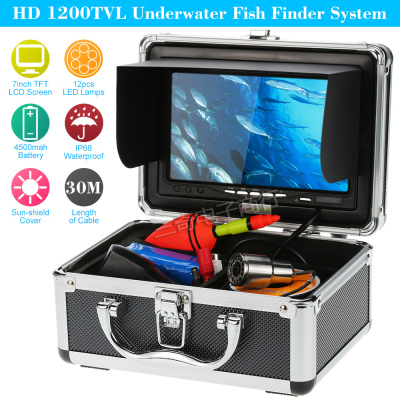 7" LCD Monitor Underwater Fish Finder With Portable Alloy Case Waterproof Night View PnP 30M For Ice/Sea/River Fishing