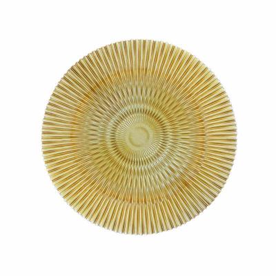 Foreign Trade Factory Electroplating Golden Edge Western Food Plate Pastry Plate Decoration Glass Plate