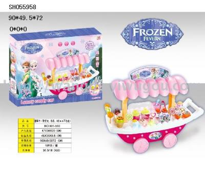SH055958 Snow Princess candy car with light music 3 grain AA not pack electricity