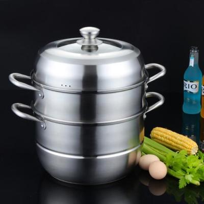 Stainless Steel Steamer Three Layers and Four Layers Steamer Thickened Double-Bottom Pot Soup Pot Steamer