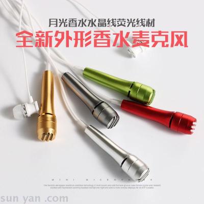 Factory direct sales new appearance perfume microphone integrated with earphone fluorescent wire