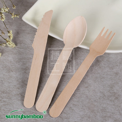 Factory direct wooden disposable wooden spoon, fork and spoon cake fruit hotels