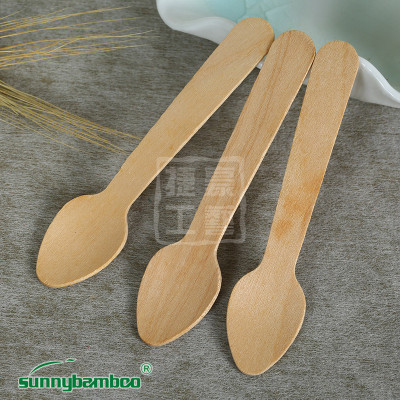 Factory Yiwu commodity disposable wooden spoon small sharp spoon ice cream scoop