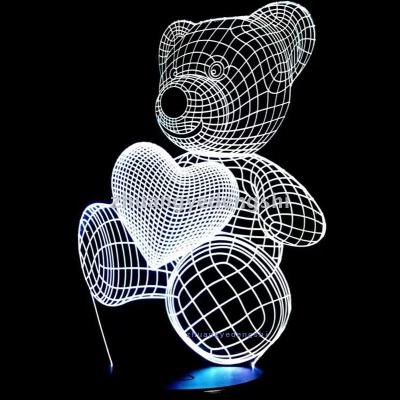 3D LED Table Lamps Desk Lamp Light Dining Room Bedroom Night Stand Living Glass Small Modern Next teddy bear 12