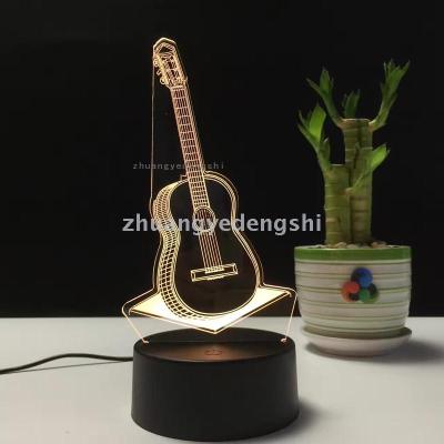 3D LED Table Lamps Desk Lamp Light Dining Room Bedroom Night Stand Living Glass Small music Next guitar 61