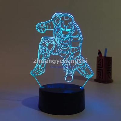 3D LED Table Lamps Desk Lamp Light Dining Room Bedroom Night Stand Living Glass Small iron man spider man Next Unique 15