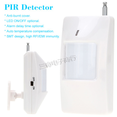 Wireless PIR Sensor Detector Infrared Motion Monitor Red LED for Home And office Security Protection Alarm Delay Time