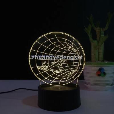 3D LED Table Lamps Desk Lamp Light Dining Room Bedroom Night Stand Living Glass Small Next moscow red square plane 8