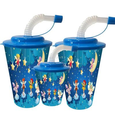 The supply of plastic suction cup 3D cup cup cup Straw gift animal cartoon children cup