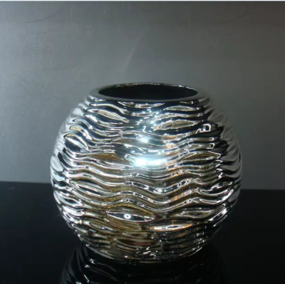 Electroplating vase shaped floral arrangement