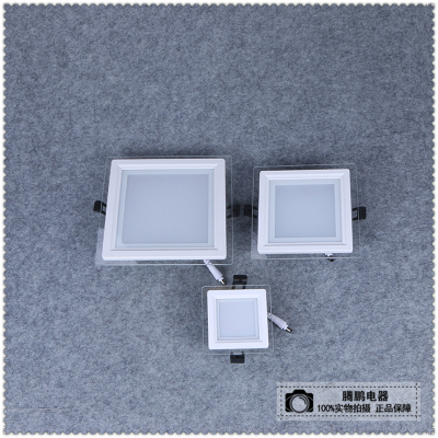 Led glass SMD downlight circular square embedded living room ceiling hole light