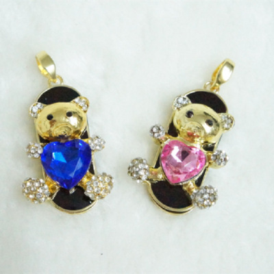 Metal set diamond jewelry cartoon couple U disk wedding wedding gift card manufacturers direct