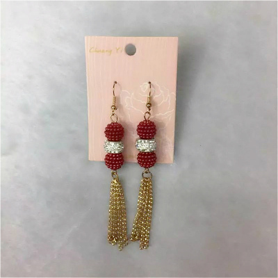 Fashion clay ball ball chain mix Earrings simple red bayberry