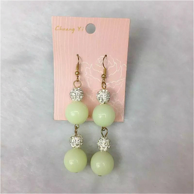Cute fashion trend of acrylic ball clay all-match Earrings lady temperament