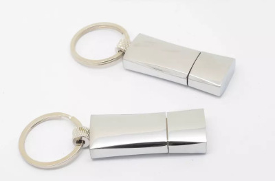 Shenzhen factory wholesale U metal plate elf small key ring with in-line U disk