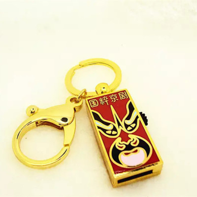 U disk factory direct supply of metal jewelry Keychain U disc Peking Opera mask face opera souvenir U disk