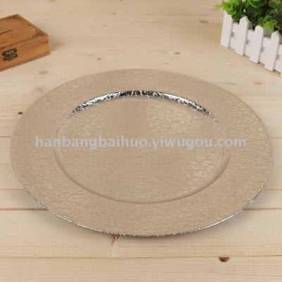 Electroplating Plate Wedding Banquet Decorative Plates Plastic Goods Fashion European Style Plate round Plate