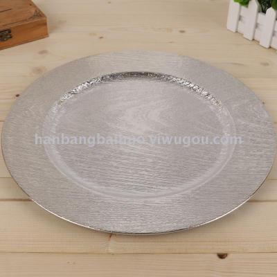 Factory direct plating fruit flat plate plastic plate European - style tray was circular plate