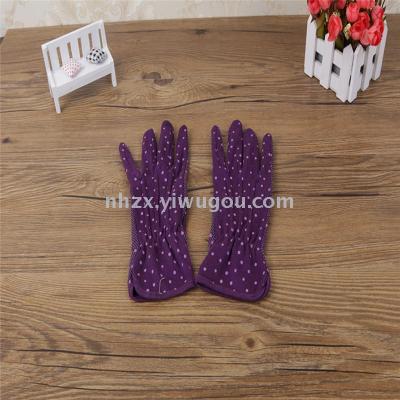 100% cotton non-slip gloves with plastic three-rib cotton colored gloves