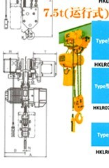 Ring chain electric hoist 7.5T (running)