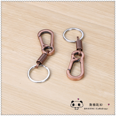 Waist hanging type key ring with spring key buckle waist hanging key buckle