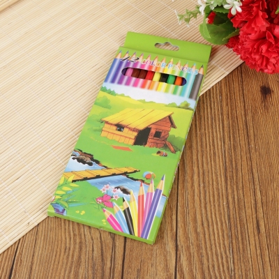 Color Pencil Art Painting Coloring Oily Colored Pencil Environmental Protection Paper Packaging 12 Colors