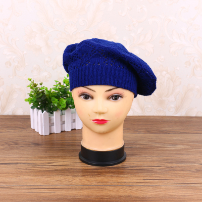 Autumn and winter fashion women's hats berets knit hats hollow wool hats