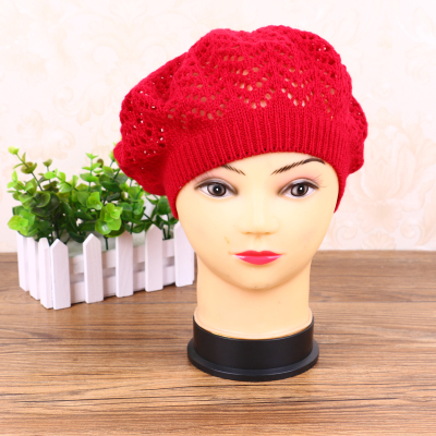 Hot - shot hollow - artist hat manufacturers direct lady warm knitted hat wool cap