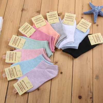 Ladies Cotton Socks Socks short spring and autumn Asakuchi boutique solid boat socks