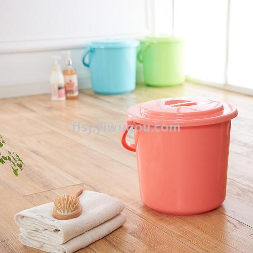 320 Thick Portable Plastic Bucket with Lid Household Bath Car Wash Dolly Tub Large Water Bucket