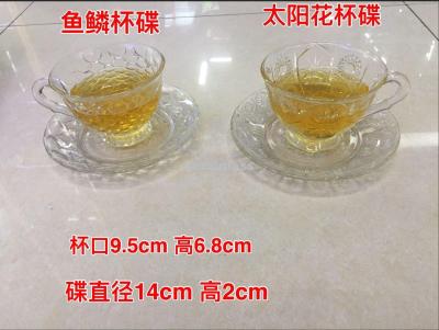 Glass and Glass Saucer Scale Cup and Saucer SUNFLOWER Cup and Saucer