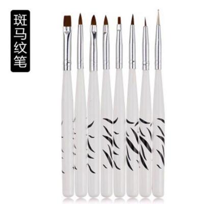 Manicure white zebra suit 8 pack brush pen drawing carving special pen