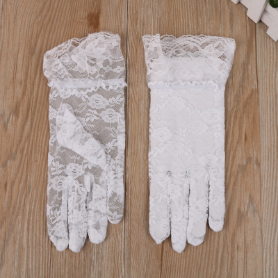 Spring and Summer Women's Thin Type Sunscreen Lace Gloves Wedding Etiquette Gloves Gloves for Performance